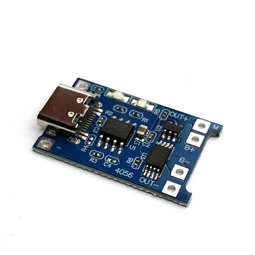 TP4056 Type-c USB 5V 1A 18650 Lithium Battery Charger Module Charging Board With Protection Dual Functions 1A Li-ion