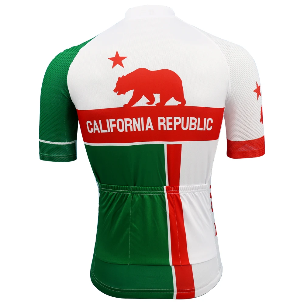 Team California Republic Cycling Jersey for Men, Green MTB Bike Wear, Cycling Clothing, Classic Bicycle Triathlon, 2020