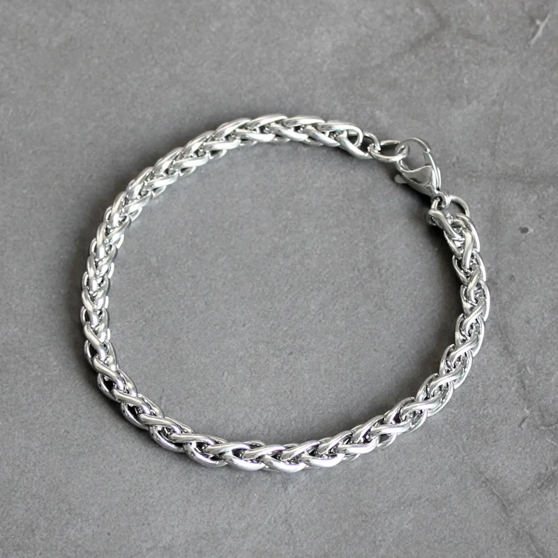 Width 4/5/6MM stainless steel keel chain bracelet fashion men\'s bracelet hip-hop rock jewelry party gift wholesale price