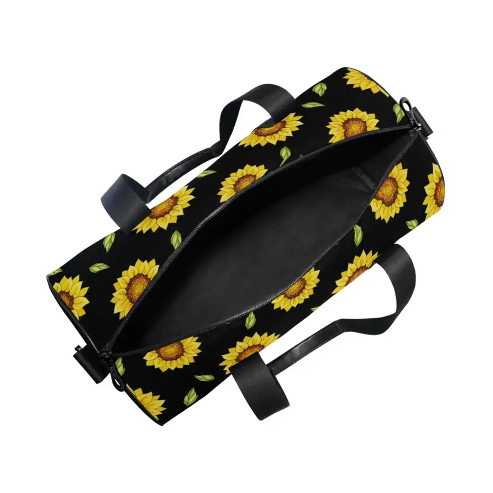 ALAZA New Gym Travel Bag Sport Outdoor Bags Sunflower Print Canvas Women Large Pocket Casual Tote Handbag Shoulder Bag For Women
