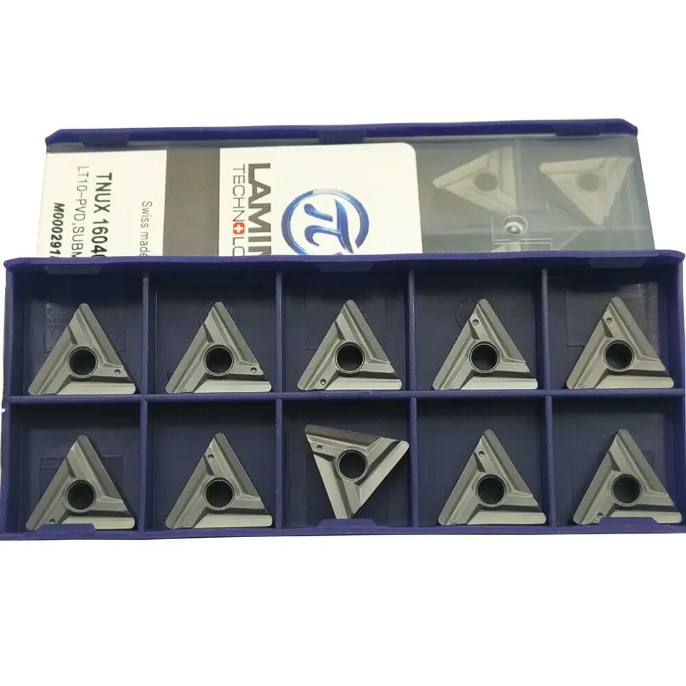 10 Tính TNUX160408L CNC Carbide Dạng Xay Lưỡi Dao Cắt Grooving Dụng Cụ TNUX 160408L