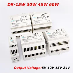 15W 30W 45W 60W pojedyncze wyjście 5V 12V 15V 24V przemysłowy wyłącznik zasilania na szynę Din DR-15 DR-30 DR-45 DR-60 -5/12/15/24