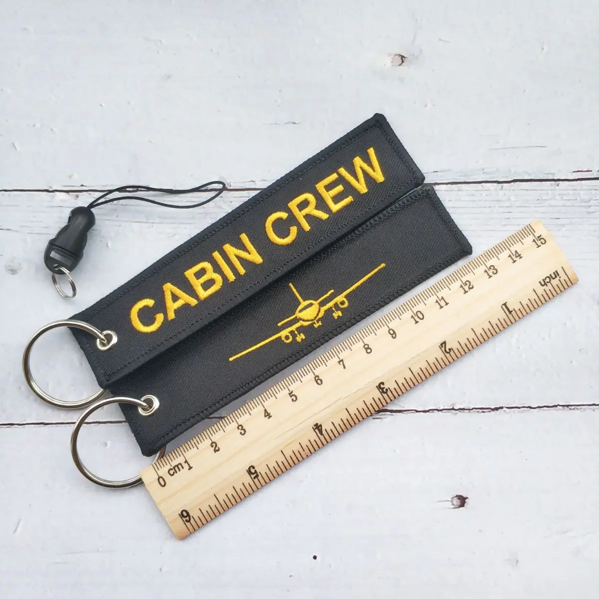 1 Set Side A CABIN CREW Side B Plane Bracelet Phone Strap Embroidery Keys ID Card Gym Straps USB Badge Holder for Aviator