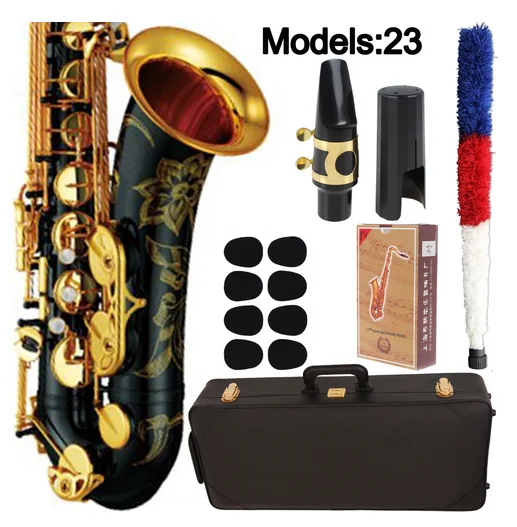 

Music Fancier Club Tenor Saxophone 23 Black Lacquer Sax Tenor Mouthpiece Ligature Reeds Neck Musical Instrument Accessories Case