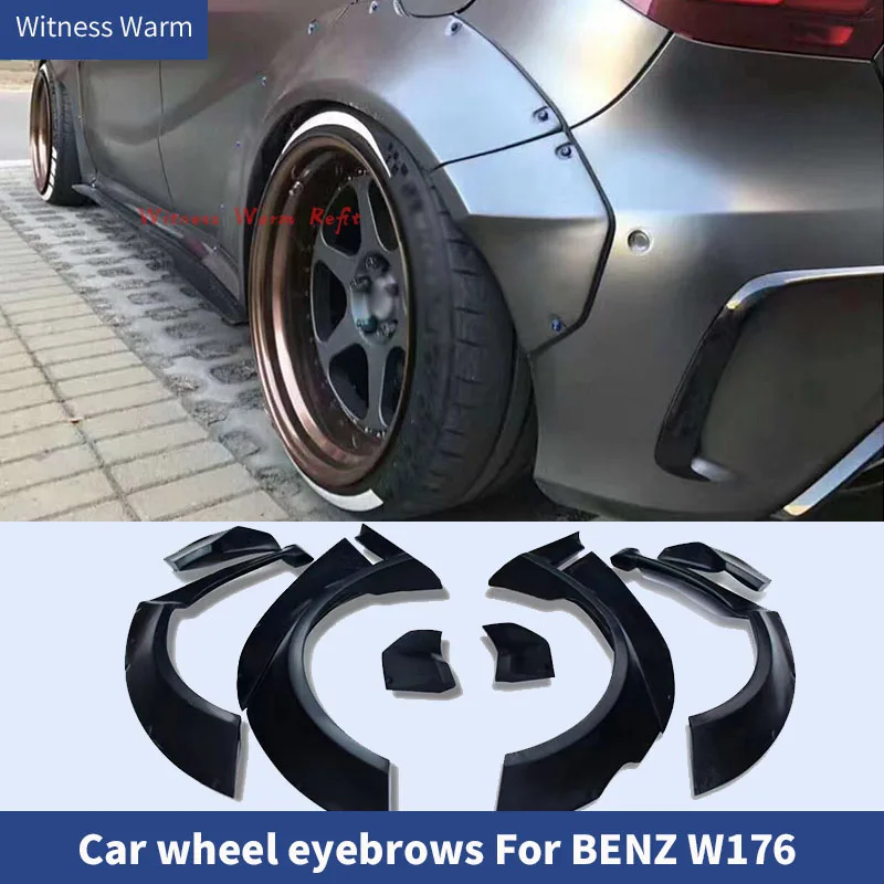 Wide Body Kit Frp Unpainted Car Wheel Eyebrows Fender Flares for Benz W176 A180 A200 A260 A45 2013 Up