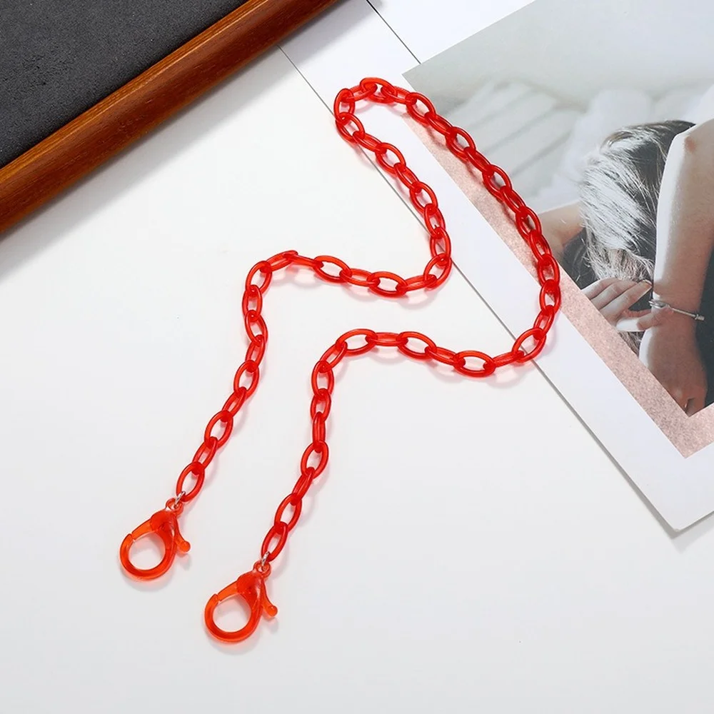 2023 Fashion Frosted Transparent Children Acrylic Mask Holder Lanyard Candy Color Non-slip New Mask Chain Neck Strap for Women