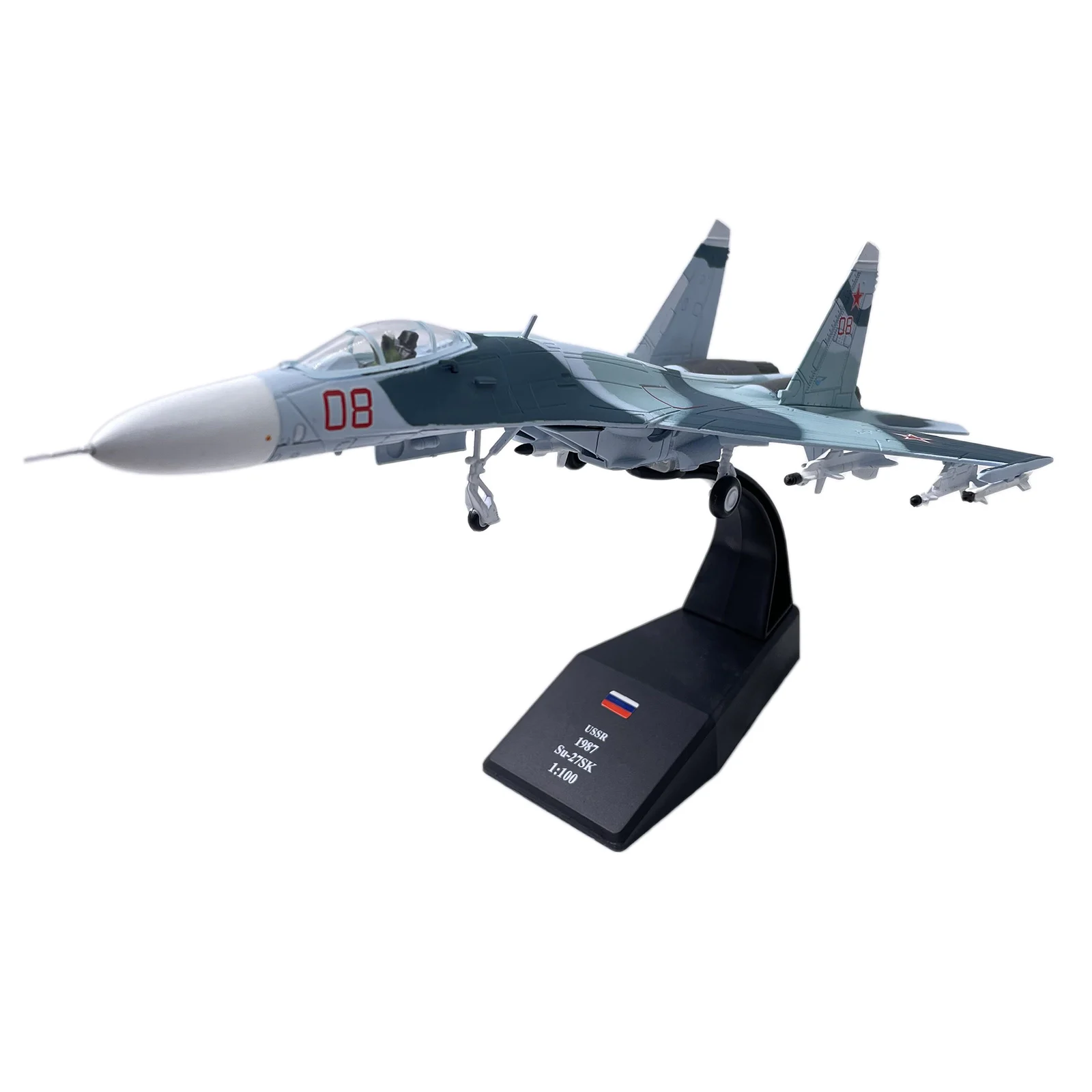 

1:100 Airplane Miniature Models Russian Airlines Sukhoi Su-27 Plane Flanker Aircraft Diecast Heavy Fighter Model Home Decor