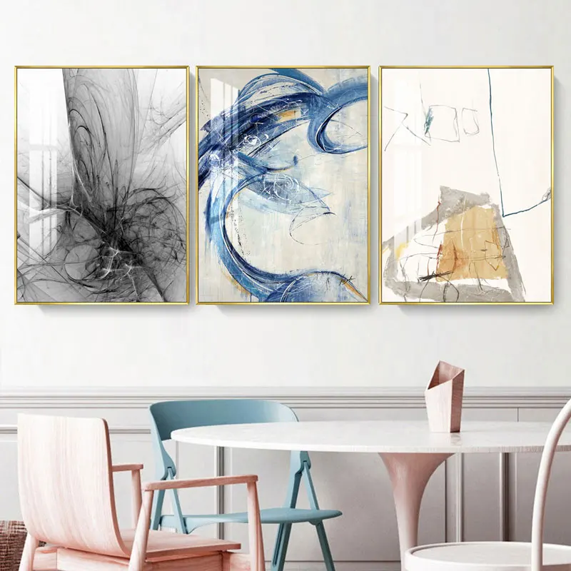 Modern Creative Posters and Prints Wall Art Color Lines Painting Abstract Wall Picture for Living Room Bedroom Nodic Home Decor