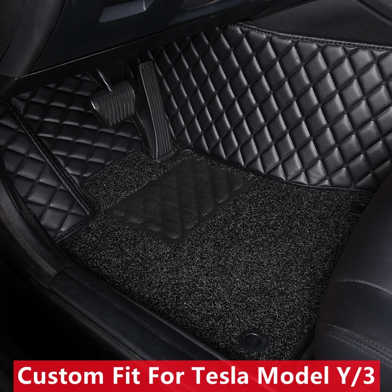 Custom Fit Car Floor Mat for Tesla Model Y 3 Interior Accessories ECO Material 5 Seats Full Set  ( Note Car Model Year and Make)