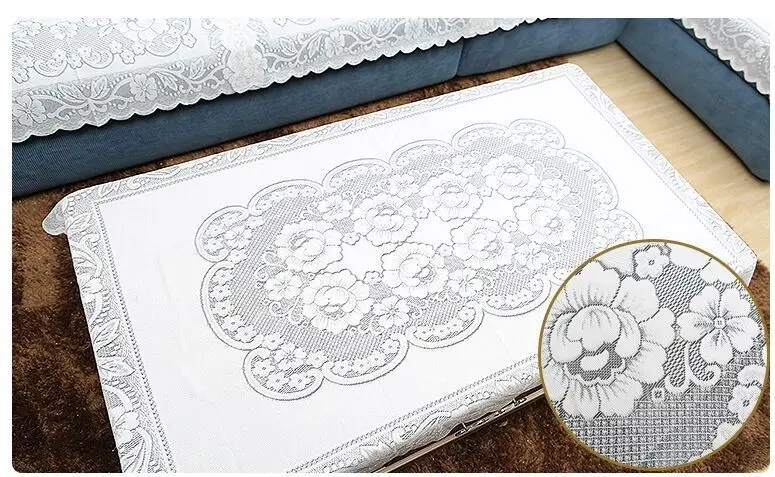 Europe Lace Sofa Cover Combination Sofa Backrest  Towel Thick white Lace Sofa Cushion Four Seasons Sofa Towel