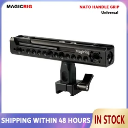 MAGICRIG Rotating NATO Handle Grip with Cold Shoe  and Arri-Type Hole as Top or Side Handle for Camera Cage