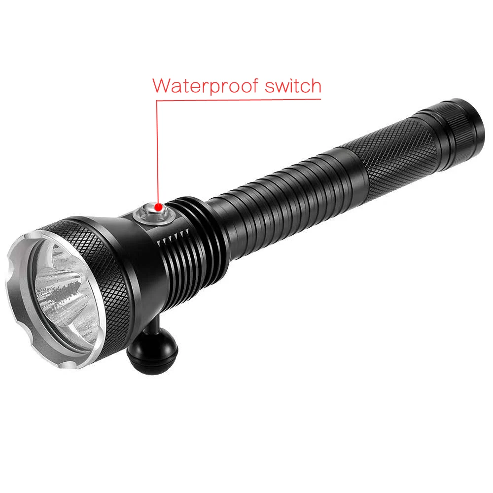 Professional Diving Flashlight 3xXHP70.2 LED  White / Yellow light High lumen Waterproof torch Underwater 150m Dive Hunt light