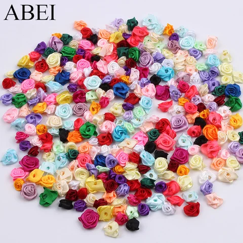 Мини атласные ленты розы ABEI 300 шт