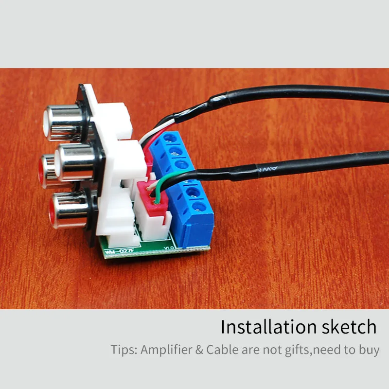 UNISIAN  RCA Connector  Four channels Audio signal board 4RCA to 3pin 2.54 5.08 Connector module 1/3 PCS