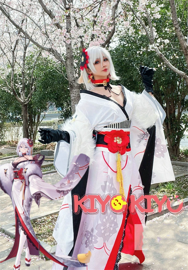 KIYO-KIYO Tirpitz Azur Lane Cosplays Lunar Tirpitz Cosplay Costume Belfast Happy New Year Kimono Custom made size