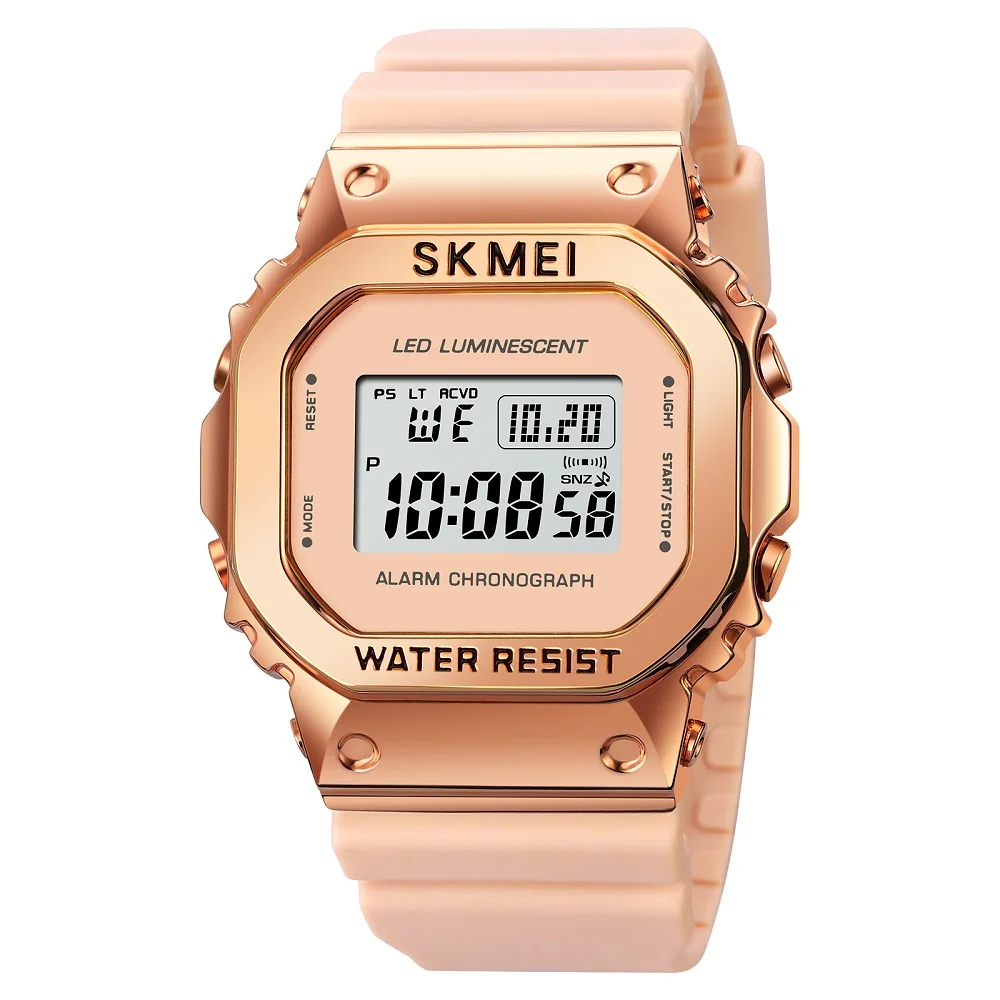 SKMEI-reloj deportivo cuadrado para hombre, cronómetro Digital militar, resistente al agua, color verde