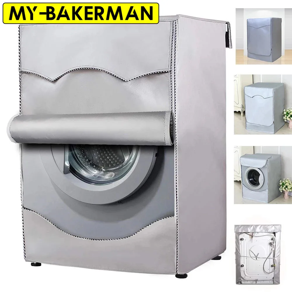 4 size washer-dryer cover Washing machine cover Polyester waterproof front load sunblock laundry silver coated dust cover