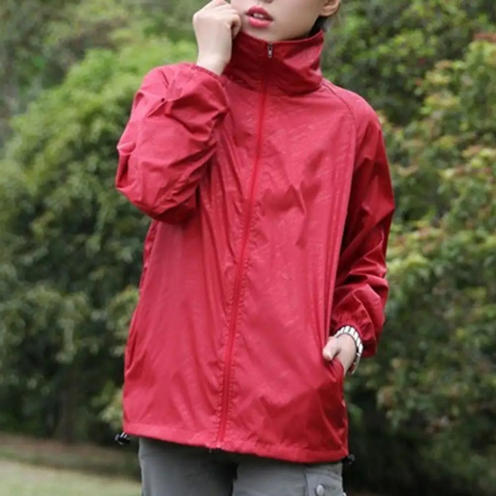 Women Men Windproof Coat Outdoor Jacket Ultra-Light Windbreake Jacket Solid Quick Dry Casual Waterproof Sunscreen Sports Coat