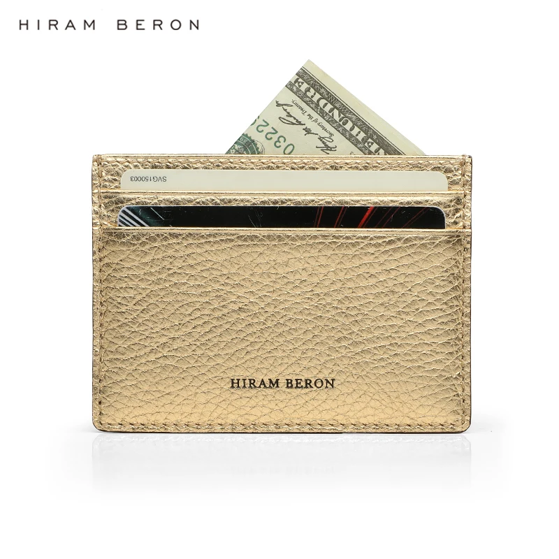 Hiram Beron Custom Customized Wallet for Men Gift for Him Luxury Brand Card Case Personalized Italian Leather Dropship