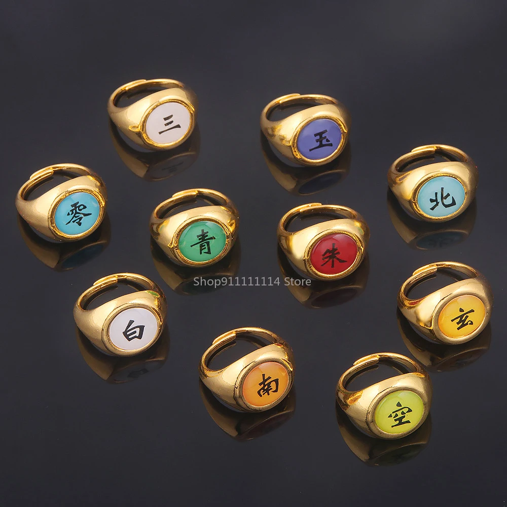 Anime Cosplay Akatsuki anello Itachi Hidan Tobi Pain Orojimaru Kakashi anello anello luminoso natale Halloween puntelli regalo