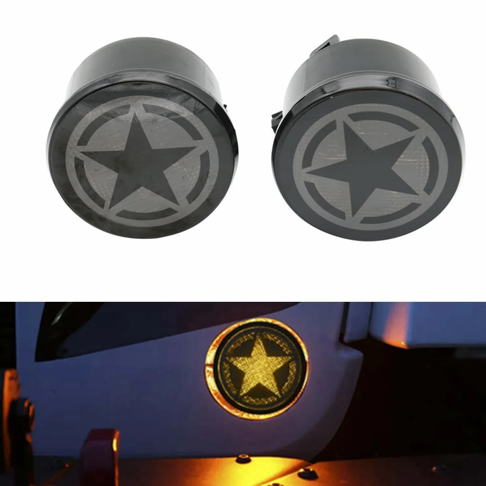 Przedni kierunkowskaz LED do Jeep Wrangler JK 2007-2017 Bursztynowe światło boczne błotnika do Jeep Wrangler DRL Zespół lampy — zdjęcie 5