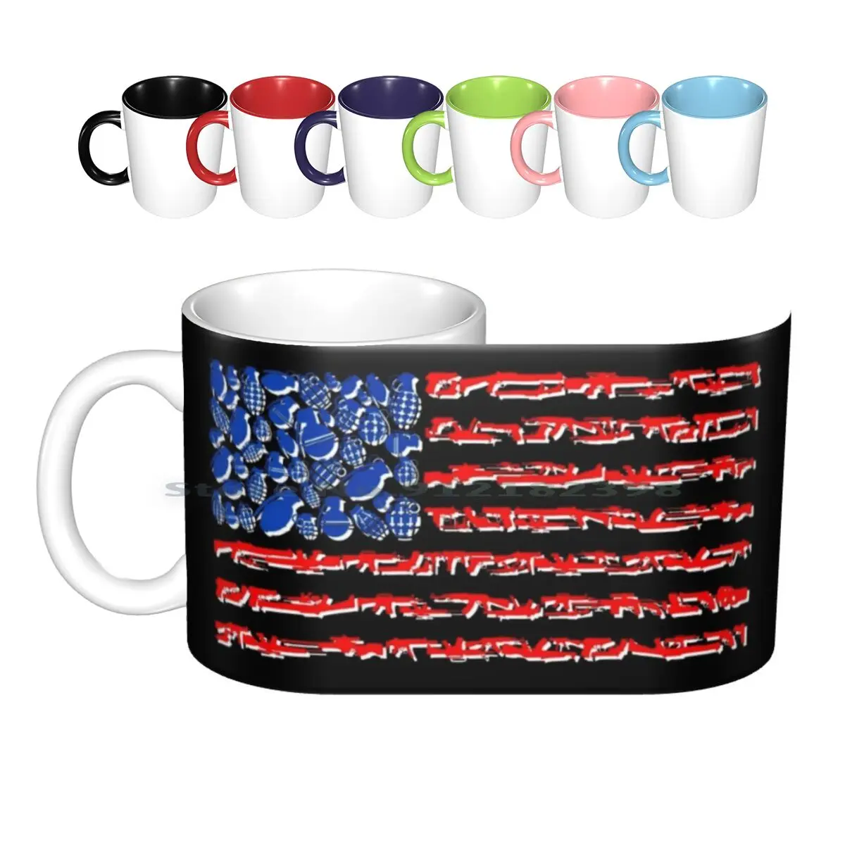 American Terror Error Ceramic Mugs Coffee Cups Milk Tea Mug American Terror Error Terror Usa America North America Weapons