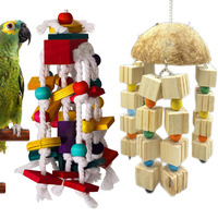 Large Parrot Chewing Toy - Bird Parrot Blocks Knots Tearing Toy Bird Cage Bite Toy For African Grey Macaws Cockatoos