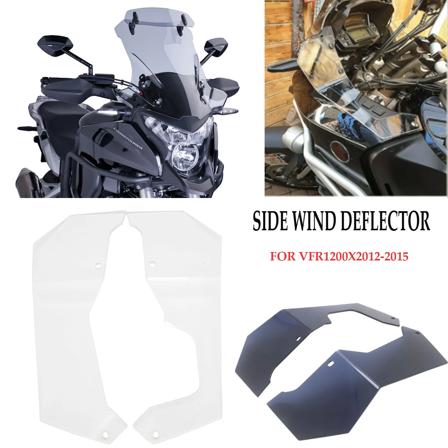 

FOR Honda VFR1200X VFR 1200 X 2012-2015 NEW Motorcycle Accessories Crosstourer Side Windshield Windscreen Wind Deflector