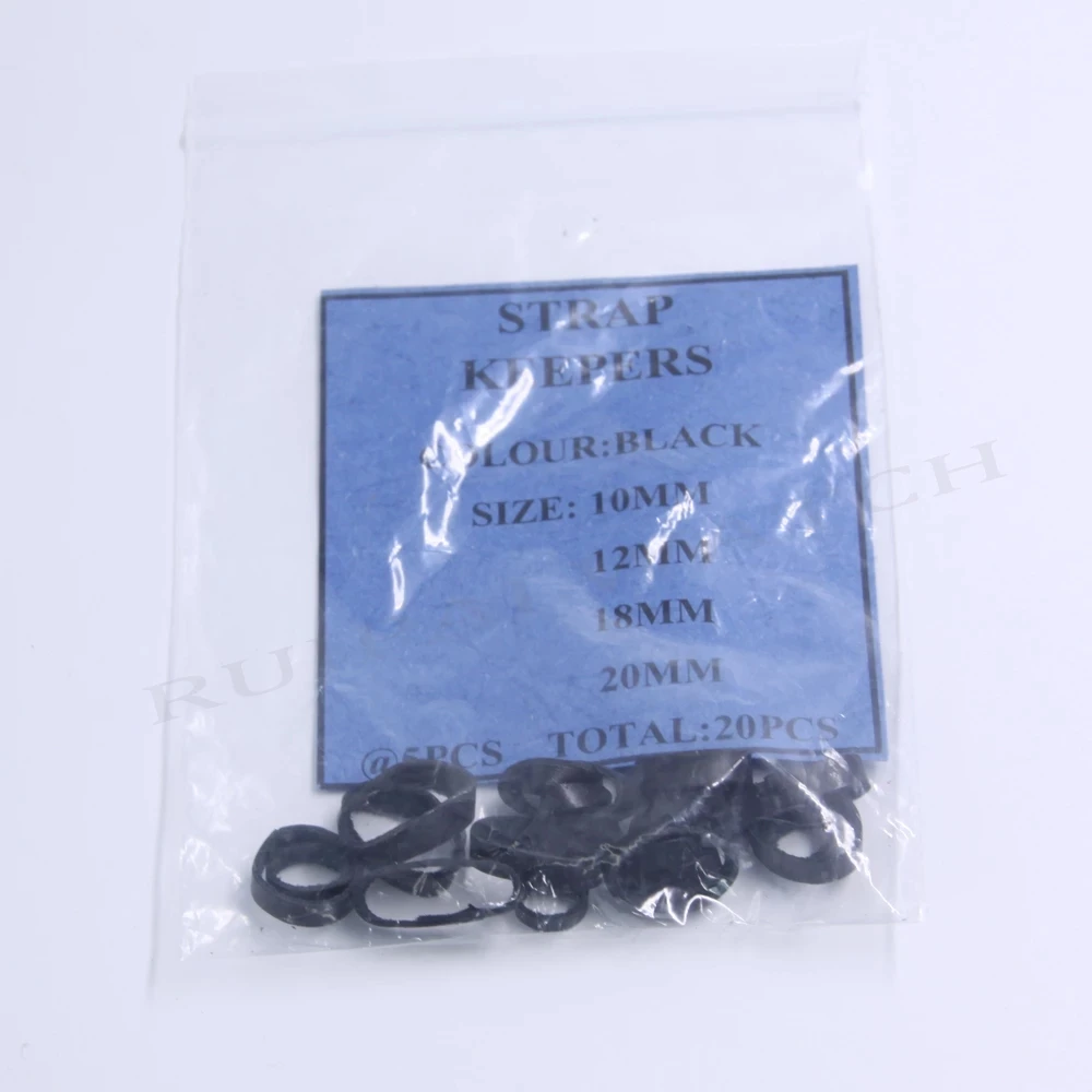 20 Pcs Hoge Kwaliteit Zwart Lederen Horloge Band Keeper In 4 Maten Voor Horloge Reparatie