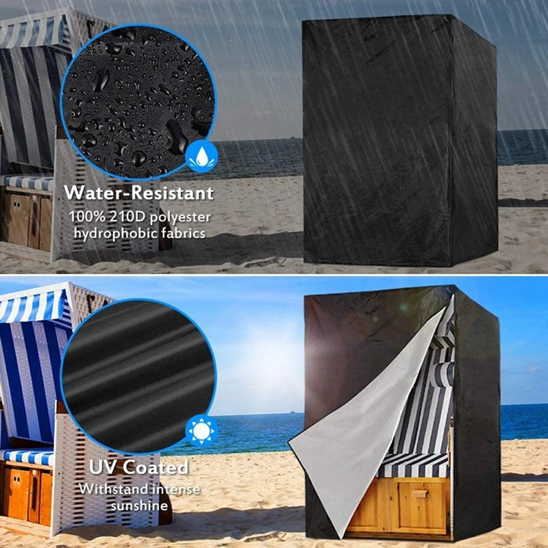 210D Oxford Garden Furniture Beach Chair Protective Cover Proof Beach Chair Cover Waterproof Anti-UV Universal Cover 135X105X175