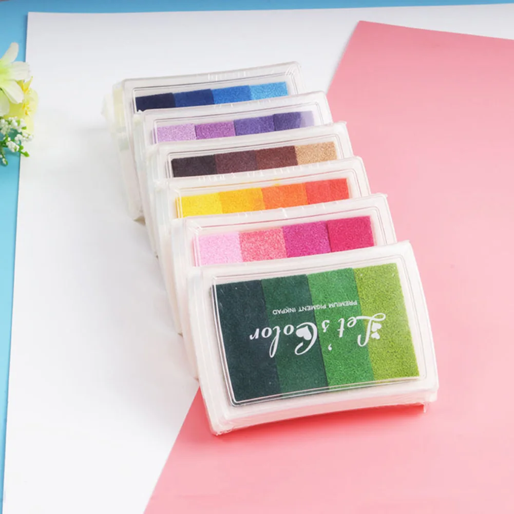 Washable Colorful Inkpad Stamp DIY Craft Ink Pad Painting Drawing Wedding Finger Paint Inkpad for Scrapbooking Stamping Decor