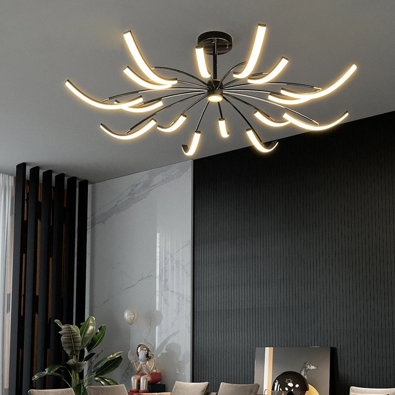 

Living room Chandeliers 2021 new simple modern atmosphere personality creative light luxury Nordic chandelier bedroom led lamps