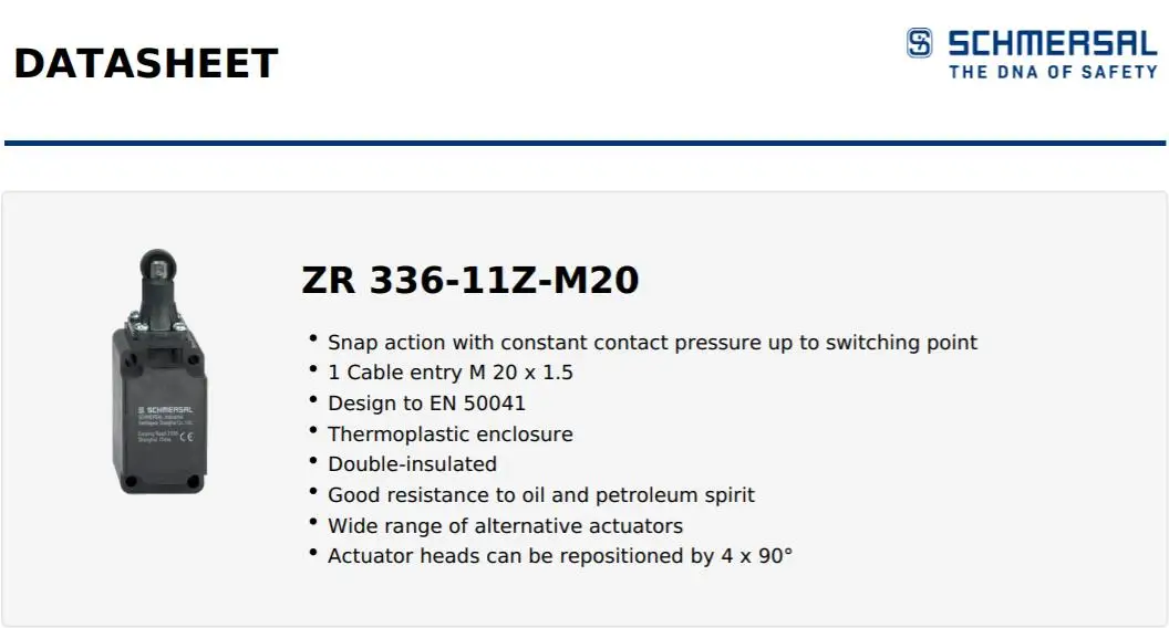 Position switch  336  336 roller plunger R  ZR 336-11Z-M20