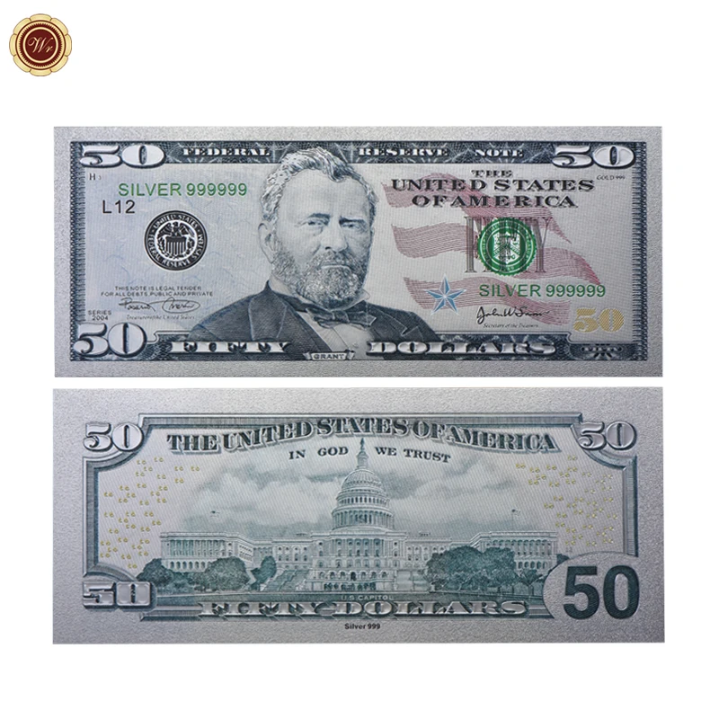 2011Year $100 Us Sliver Colored Plated Banknotes Dollar Currency World Commemorative Banknote Souvenir Crafts Business Gift image 3