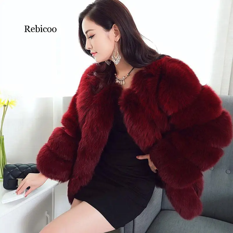 New Design Fashion Winter Women Faux  Fur Coat Woman Jacket Fox Fur Female Ladies Fur Coats Size S-XXXL