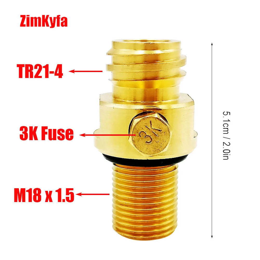 Refillable Soda Water CO2 Pin Valve M18*1.5 Input to TR21-4 Output for Sodastream Carbonator Cylinder Tank