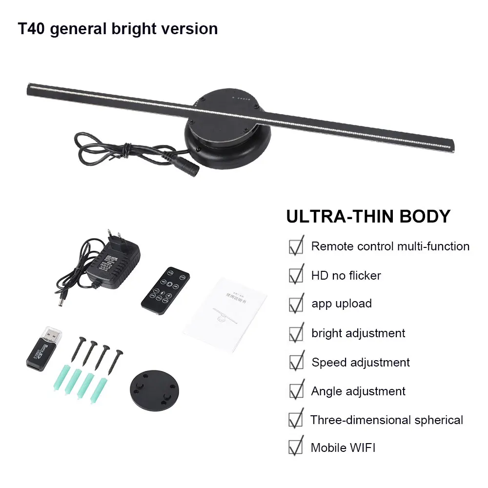 2021 3D Holographic Projector Stereo Fan High-Definition LED Screen Wall-Mounted Suspended APP Multifunction NewShop Advertising