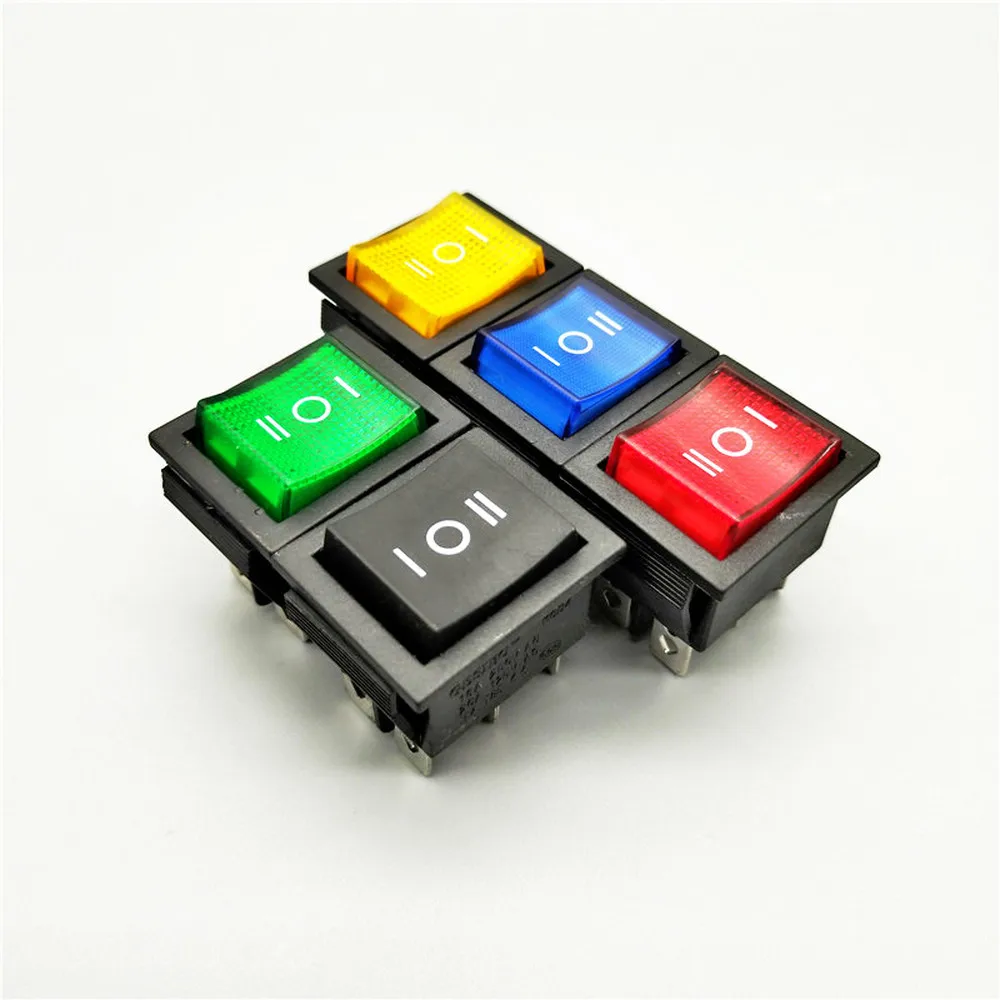 1Pcs KCD4 Rocker Switch Power Switch ON-OFF-ON 3 Position 6 Electrical equipment With Light Switch 16A 250VAC/ 20A 125VA