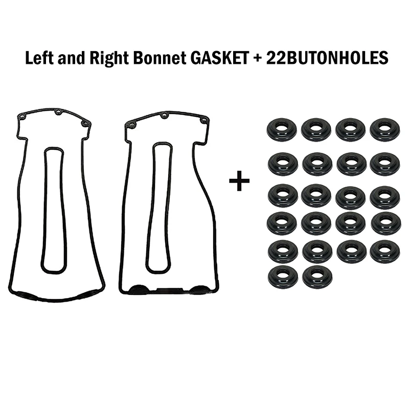 

11120034104 11120034105 Cylinder Head Valve Cover Gasket Set 22 Bolt Grommets For BMW E39 535i 540i E38 735i 740i E83 X3 E53 X5