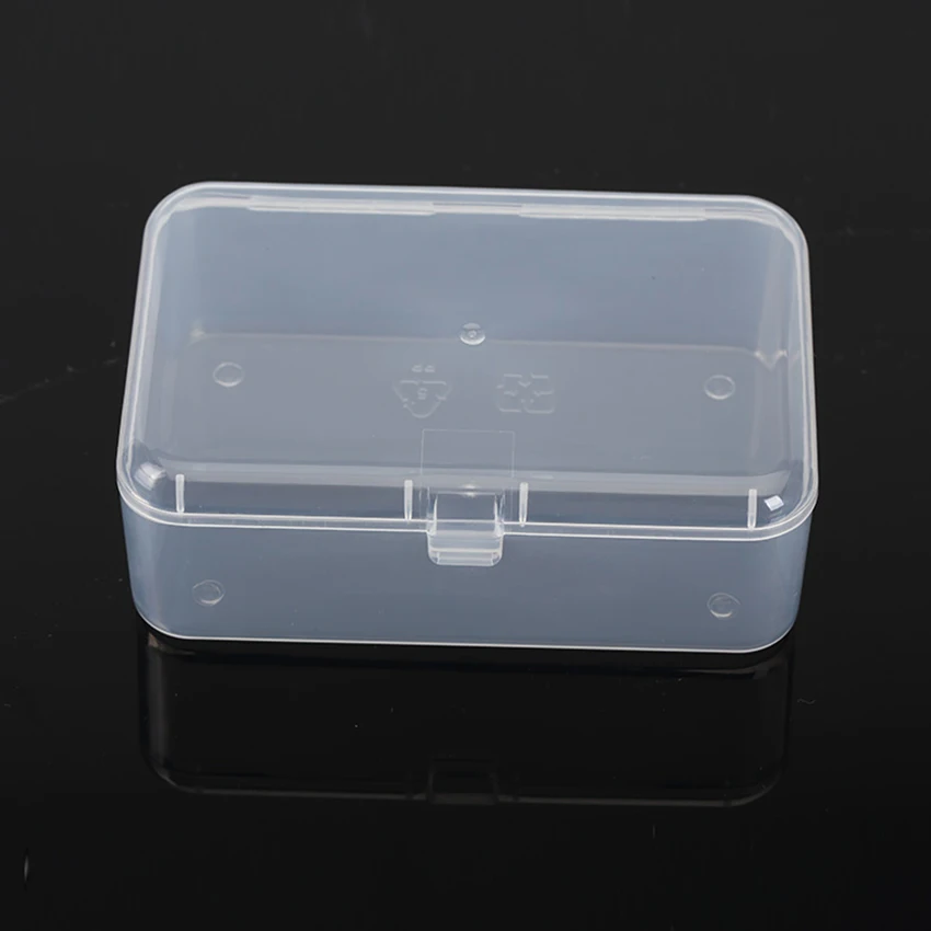 Rectangular Empty Mini Box Clear Plastic Organizer Storage Box Containers with Hinged Lid for Beads, Fishing Tools 9x6x3.2cm