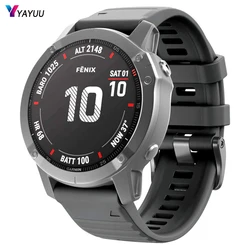 YAYUU Watch Strap for Garmin Fenix 6X Band 26mm Easy Fit Silicone Watch Band for Fenix 5X/5X Plus/Fenix 6X Pro/Descent Mk1 Mk2