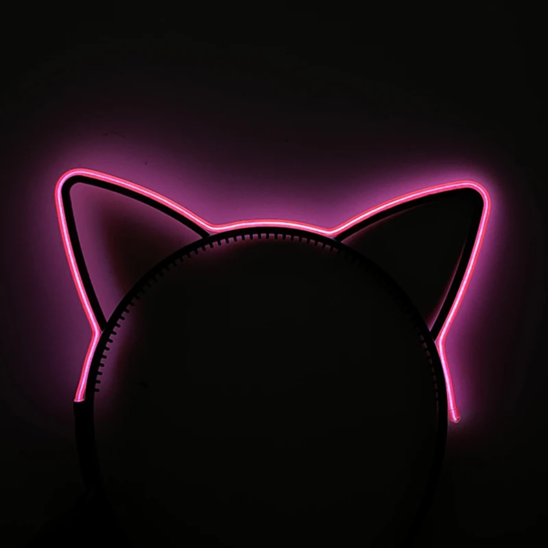 New Cat Ears Unicorn Headband Christmas New Year Costume Supplies EL Neon Luminous Headwear Children Gift Glow Party Supplies