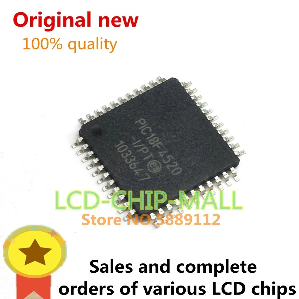 

5PCS PIC18F4520-I/PT PIC18F4520 TQFP44