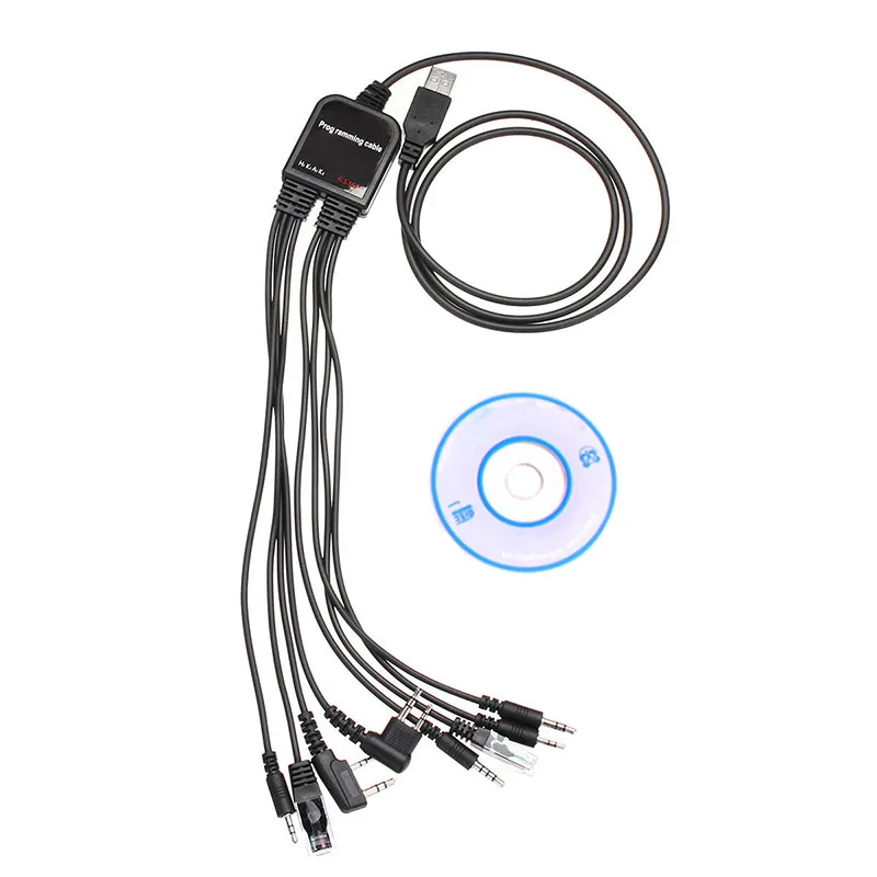 8 в 1 компьютерный CD-программный USB-кабель для программирования для Kenwood Baofeng Motorola Yaesu Icom Walkie Talkie, двустороннее CB-радио