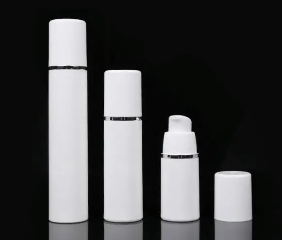 wholesale 2500pcs white PP 15ml airless bottle white color airless pump for lotion BB cream vacuum bottle