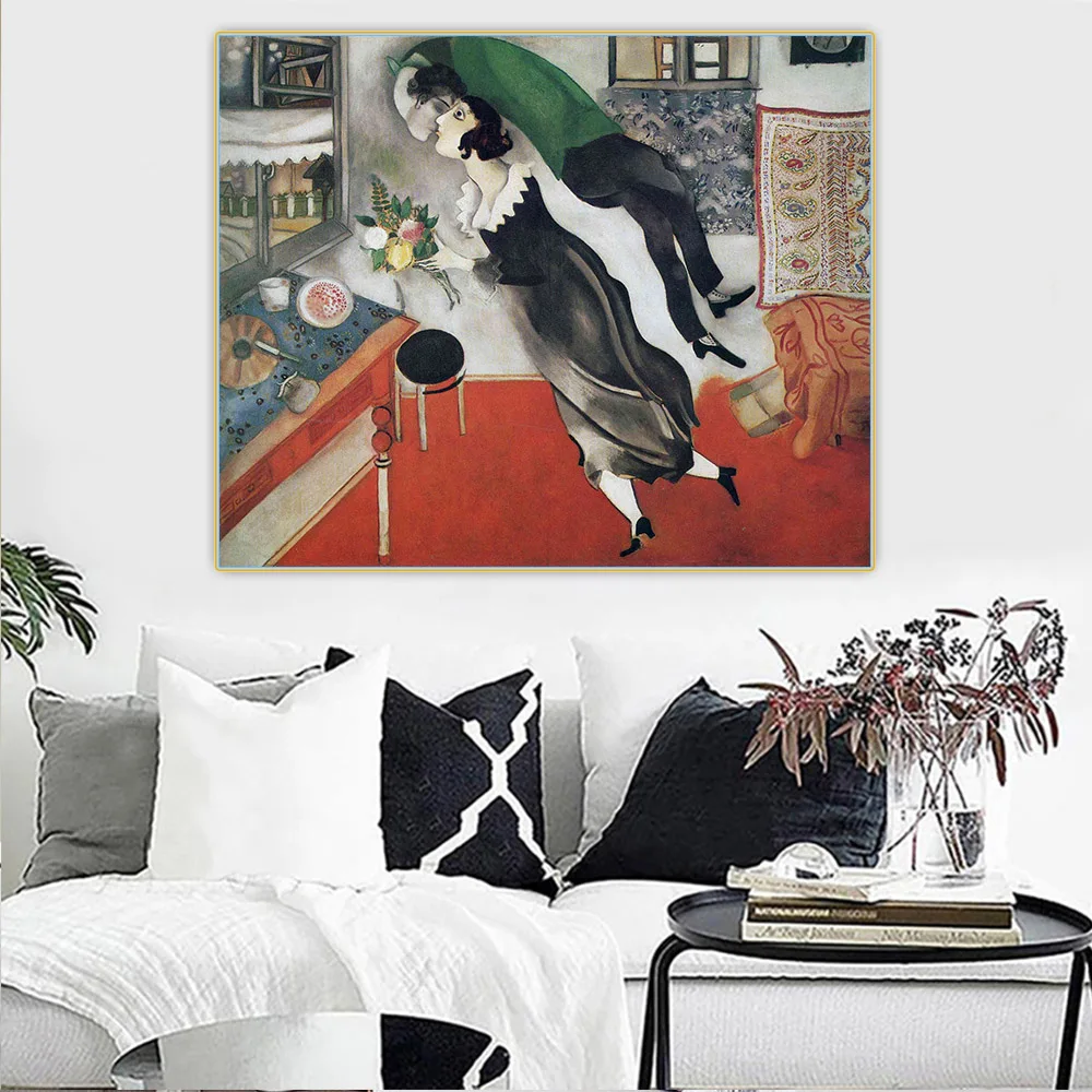 سيتون مارك شاجال 《عيد الميلاد》 لوحة زيتية فنية قماشية عمل فني شهير ملصق صورة جدار خلفية ديكور ديكور المنزل #2