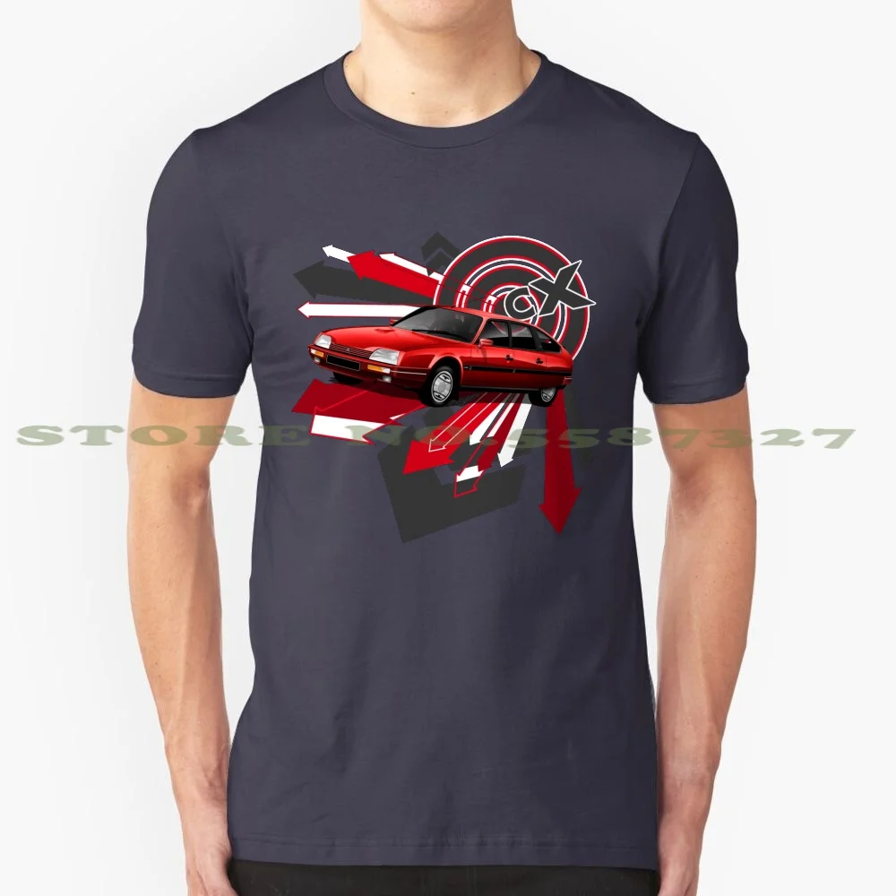 Cx Gti Turbo 2 100% Cotton T-Shirt Cx Gti Turbo 2 Explosion Graphic Design Automotive Artwork Cars Classic French Red Arrows