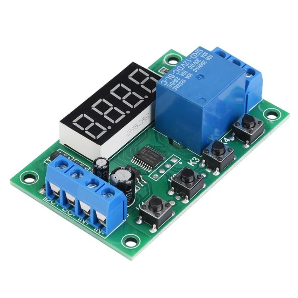 Taidacent Adjustable Timer Relay Automation Control Switch Custom Timer Delay Switch Module 5V 12V 24V 1CH Digital LED Display