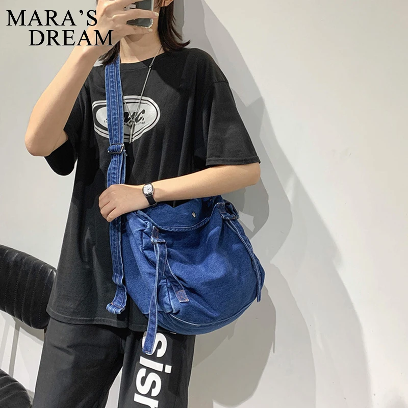 Mara\' Dream Women Denim Blue Shoulder Bag New Design Brand Female Canvas Jeans Tote Handbags Large Vintage Crossbody Travel Bags