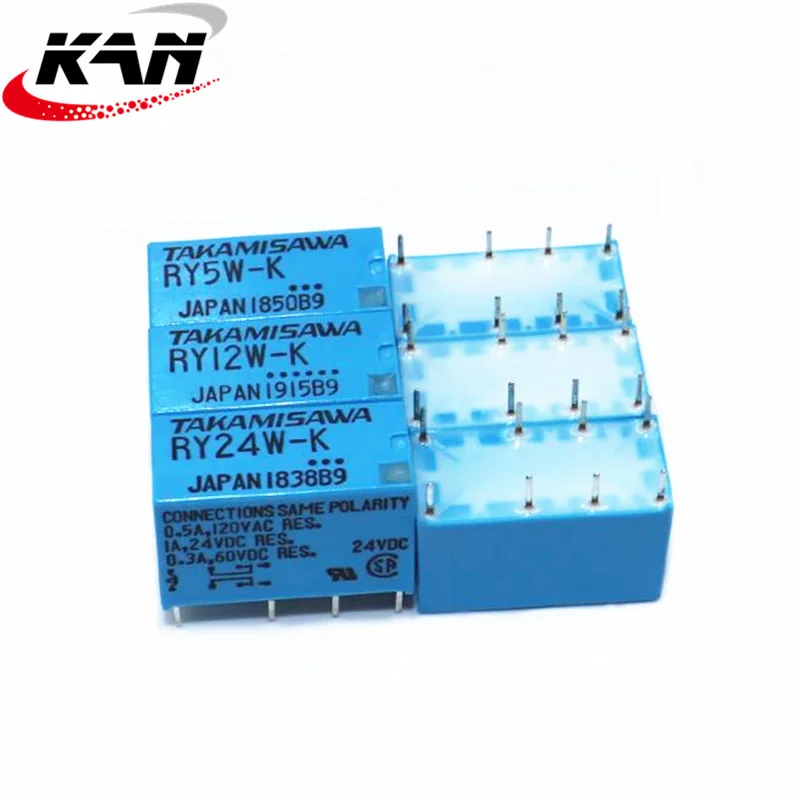 

10PCS/Lot RY5W-K/RY12W-K/RY24W-K 1A 5V/12V/24V DPDT Signal Relay 8P